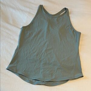 Lululemon High Neck Ribbed Tank Top - Sage Green, Size 8